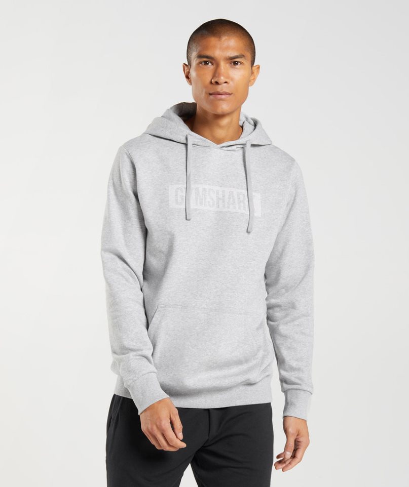 Men\'s Gymshark Block Hoodie Light Grey | CA 1705ND